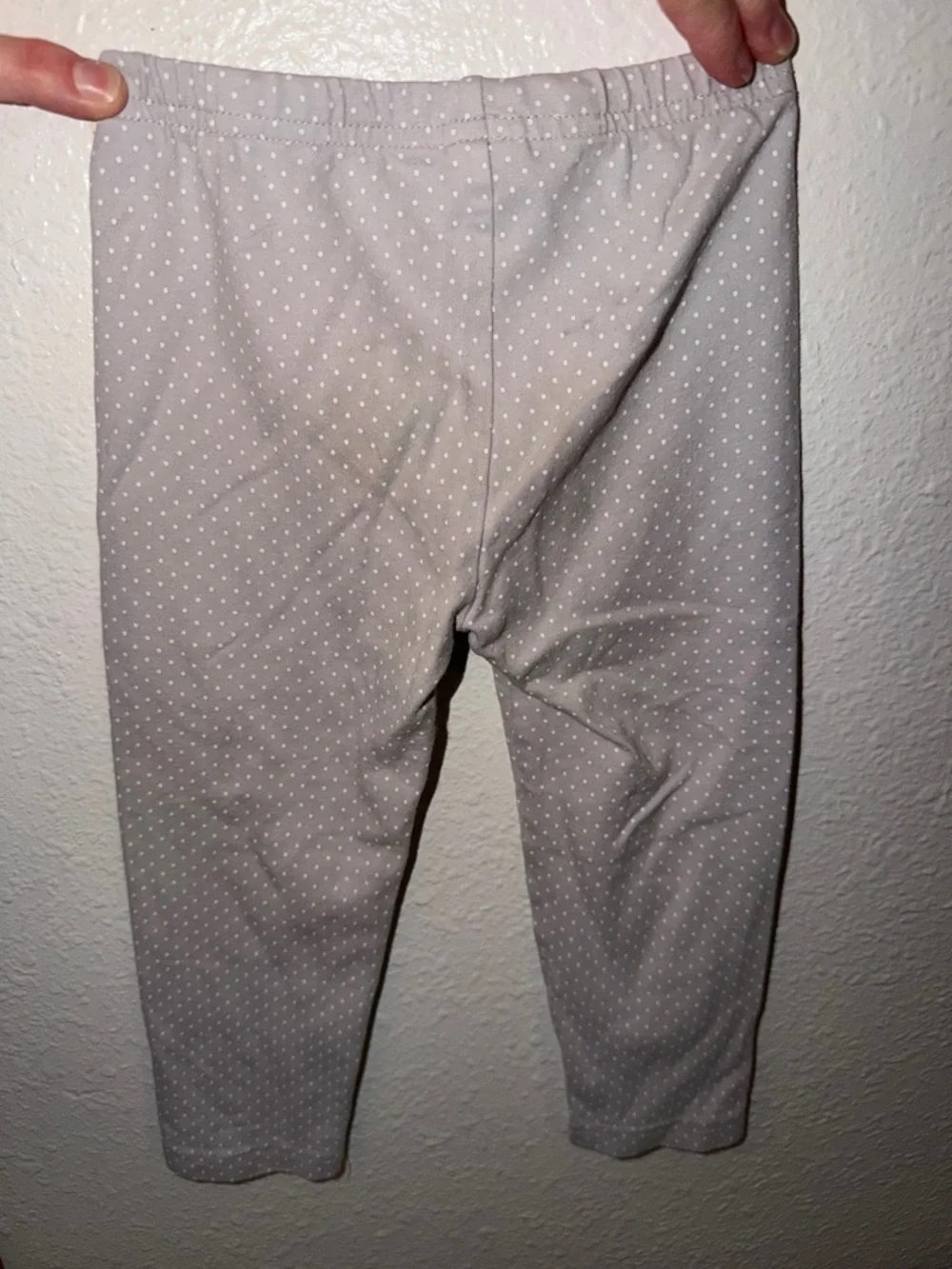 Carter's Light Gray Leggings with White Dots - Picture 2 of 3